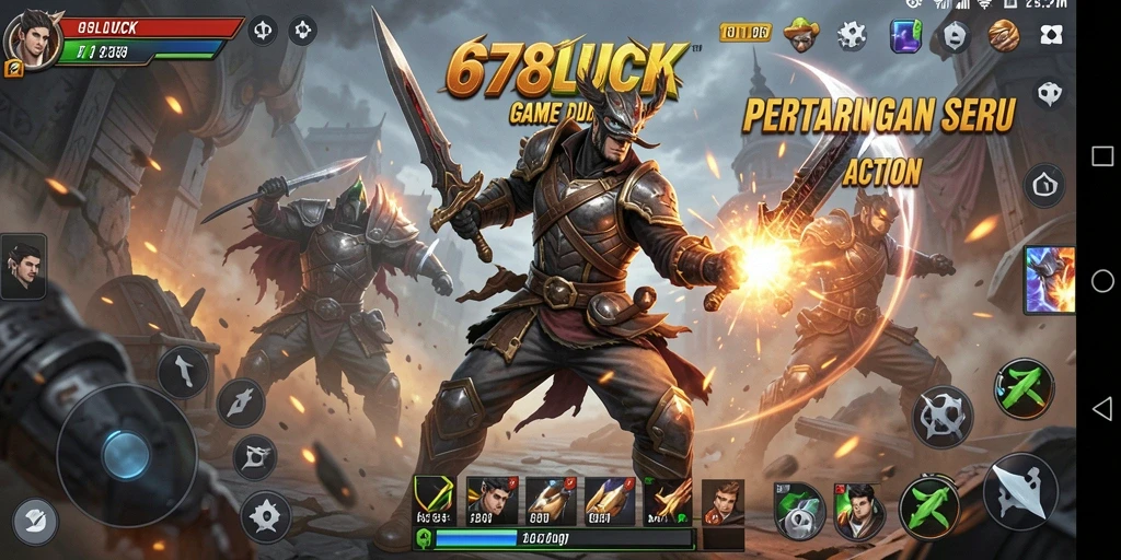 Screenshot gameplay 678LUCK menunjukkan aksi seru dalam pertempuran.