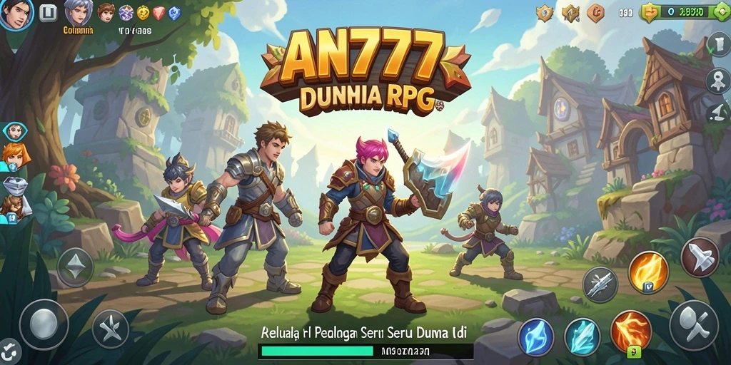 Tampilan gameplay RPG unik AN777 dengan karakter yang penuh aksi.