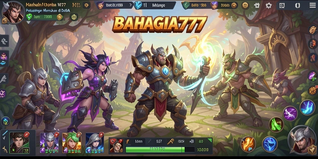Tangkapan layar BAHAGIA777 menunjukkan aksi seru di arena MOBA.