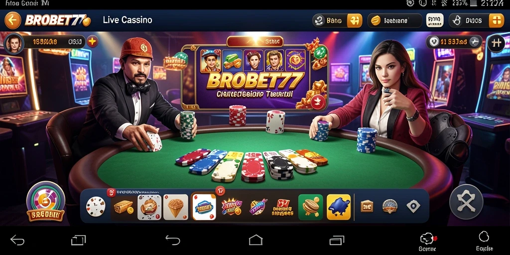Tampilan antarmuka permainan Live Casino BROBET77 yang menarik dan interaktif.