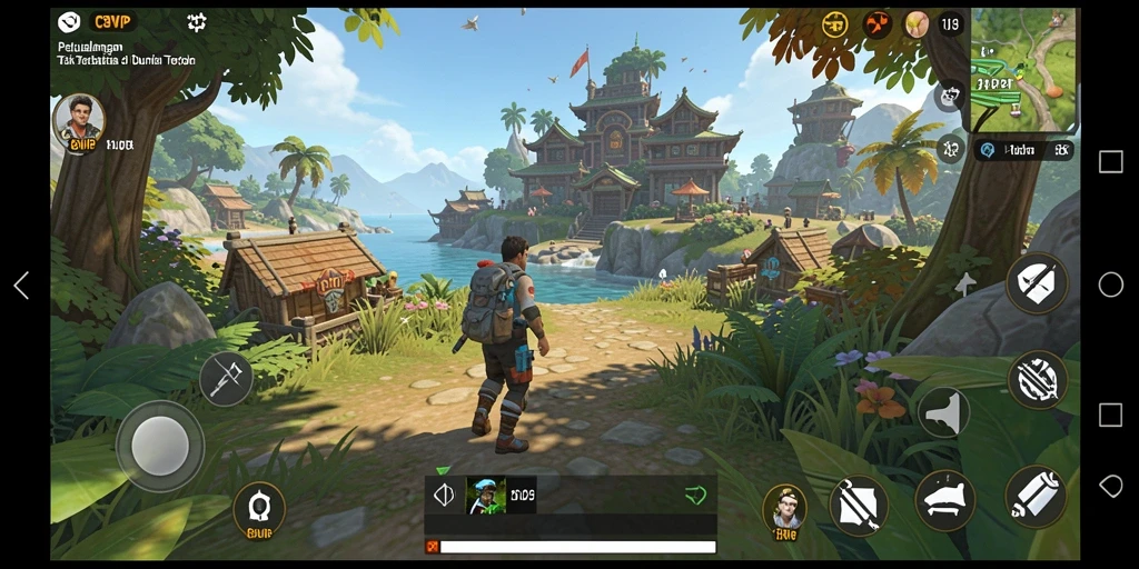 Tangkapan layar gameplay C8VIP yang menunjukkan dunia terbuka yang luas dan mendetail.