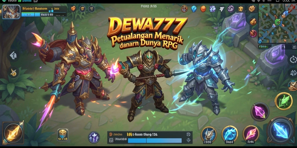 Screenshot utama DEWA777 menampilkan aksi seru dalam permainan RPG.