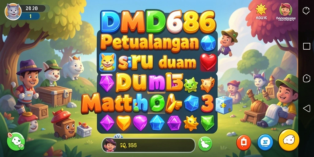 Gameplay seru DMD686 dengan kombinasi permata match-3 yang memukau.