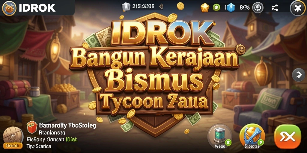 Tampilan gameplay IDROK yang menarik dengan berbagai pilihan bisnis.