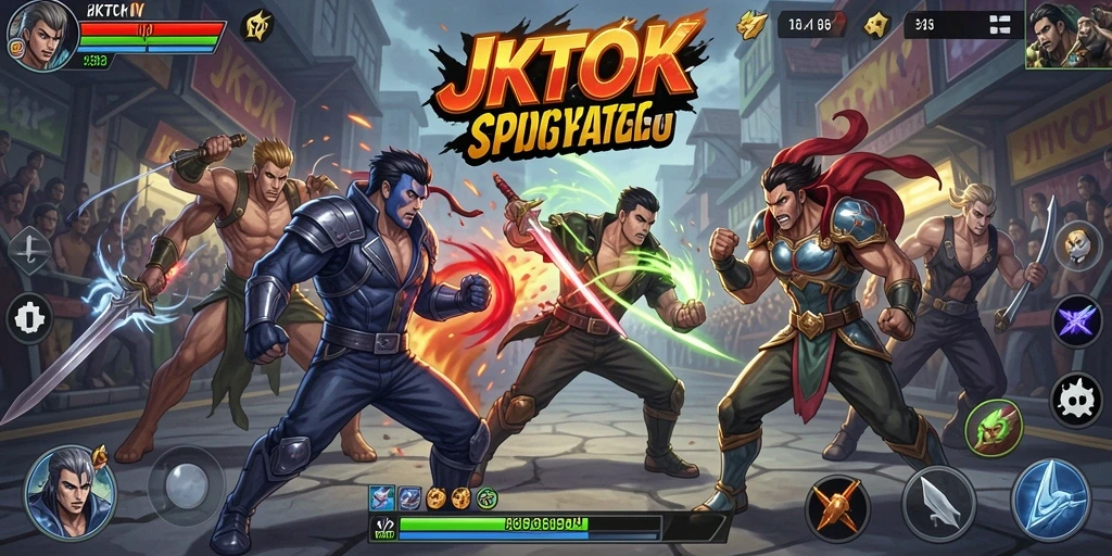 Screenshot gameplay JKTOK yang intens dan mendebarkan.