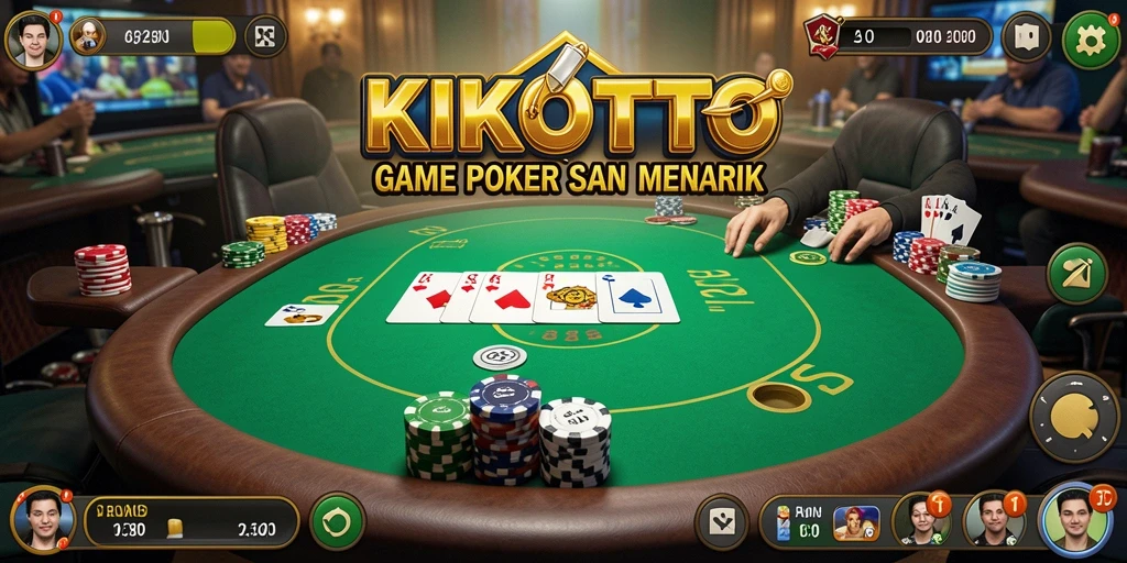 Tampilan gameplay seru KIKOTOTO di meja Poker.