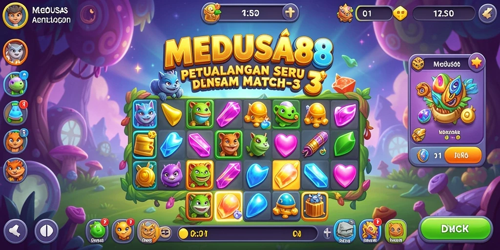 Tampilan gameplay seru dan penuh warna dari MEDUSA88.
