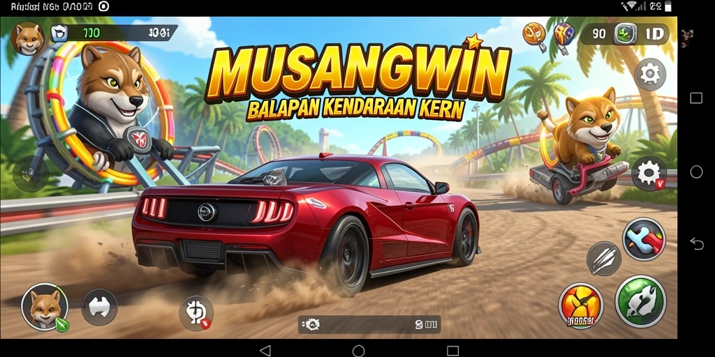 Tampilan gameplay Racing yang penuh aksi dan kecepatan.