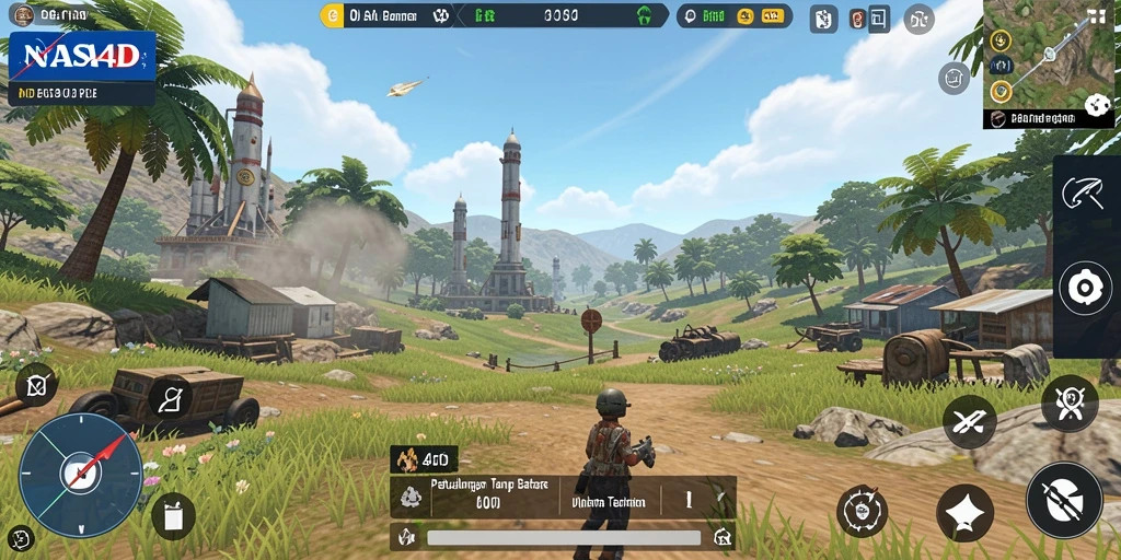 Screenshot gameplay <strong>NASA4D</strong> menunjukkan eksplorasi planet yang menakjubkan.