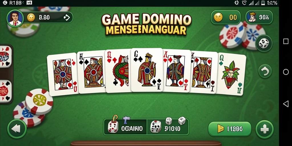 Screenshot permainan RI188 menunjukkan gameplay Domino yang seru.