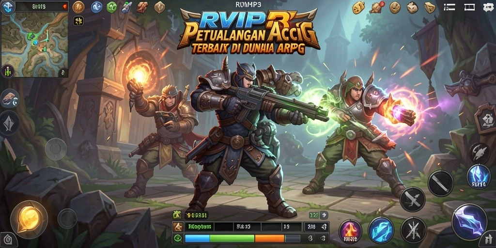 Tampilan gameplay ARPG yang epik dan menarik di RVIP3.