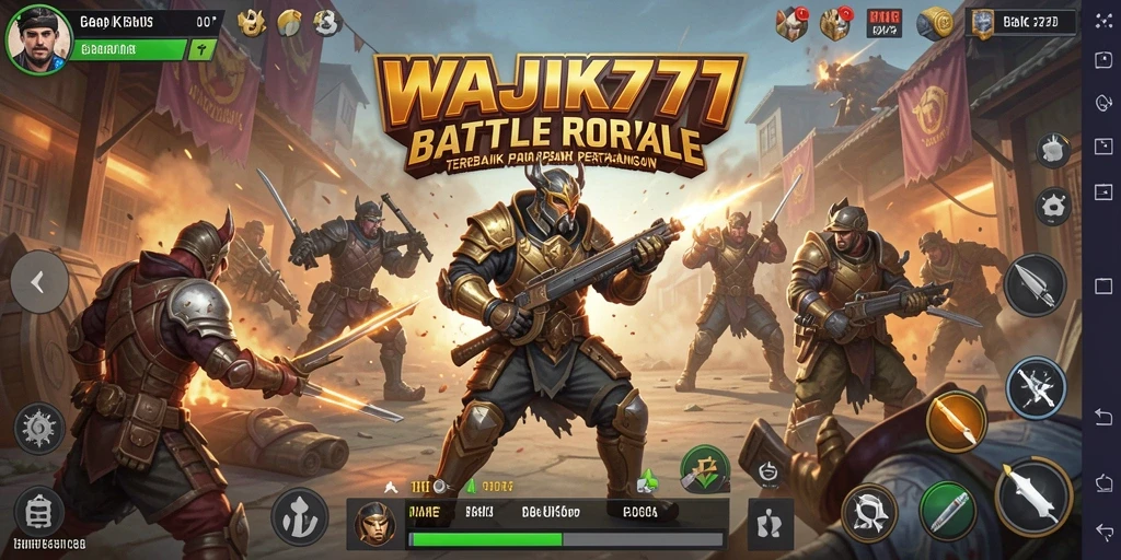 Tampilan gameplay menegangkan dalam WAJIK777 dengan aksi Battle Royale yang seru.