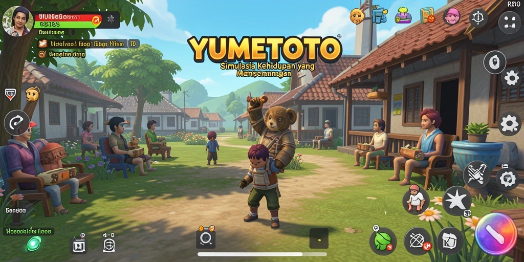 Tampilan gameplay YUMETOTO menunjukkan momen interaksi antar karakter.